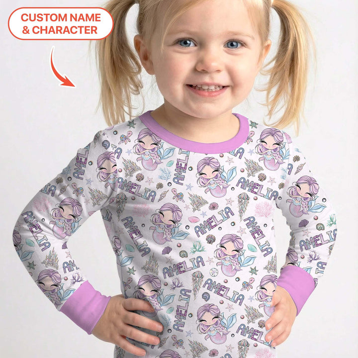 Zweiteiliges Langarm-Pyjama-Set mit Sommerfrüchten