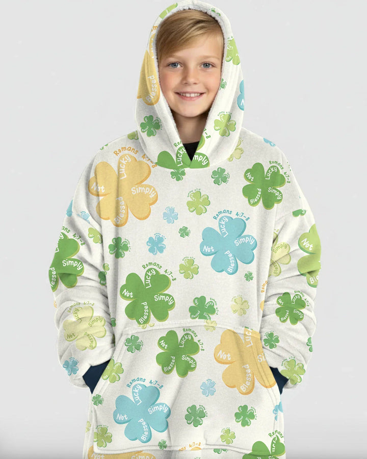 Kleeblatt-Druck St. Patrick's Day Tragbarer Bambus-Deckenhoodie
