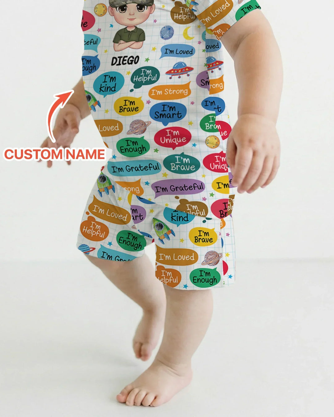 Zweiteiliges Pyjama-Set mit kurzen Ärmeln und Shorts im Sommer-Design