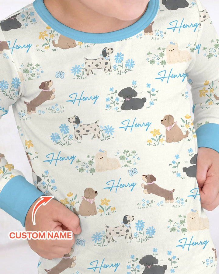 Zweiteiliges Langarm-Pyjama-Set mit Sommerfrüchten