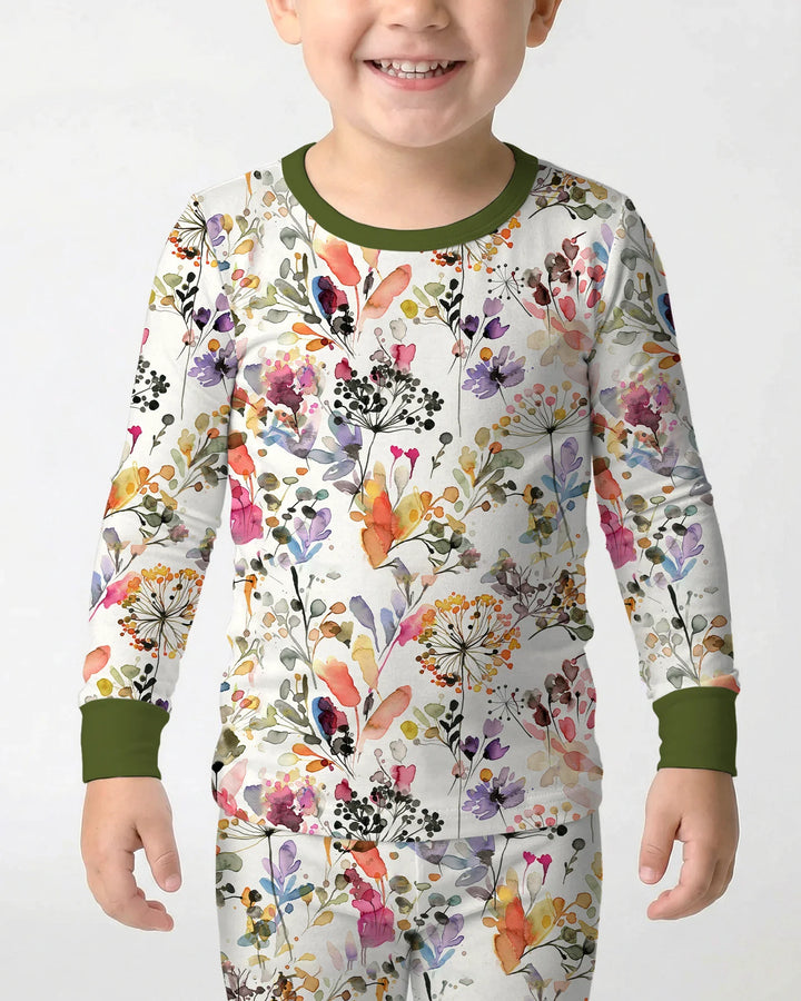 Autumn Meadow Botanicals Bamboo Two Piece Long Sleeve Pajama Set