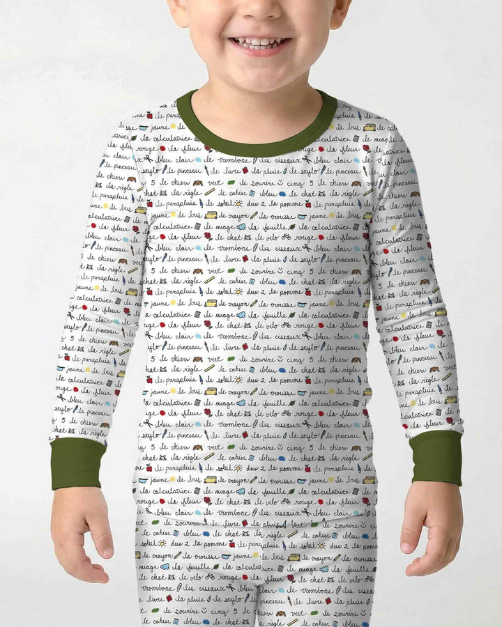 Zweiteiliges Langarm-Pyjama-Set mit Sommerfrüchten