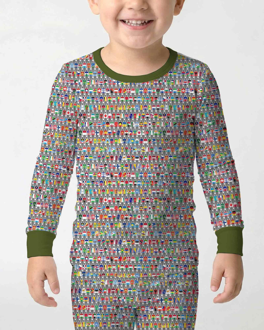 Zweiteiliges Langarm-Pyjama-Set mit Sommerfrüchten