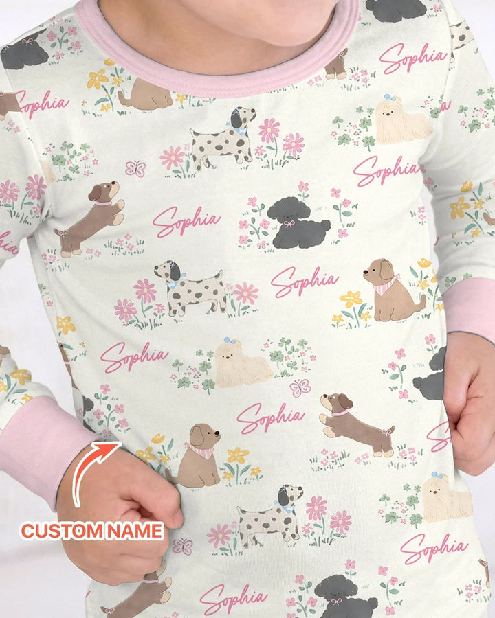 Zweiteiliges Langarm-Pyjama-Set mit Sommerfrüchten