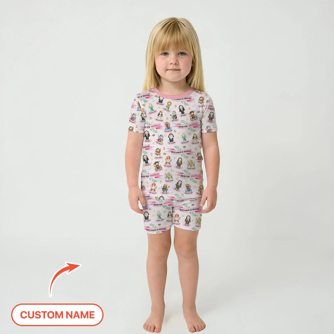 Zweiteiliges Pyjama-Set mit kurzen Ärmeln und Shorts im Sommer-Design