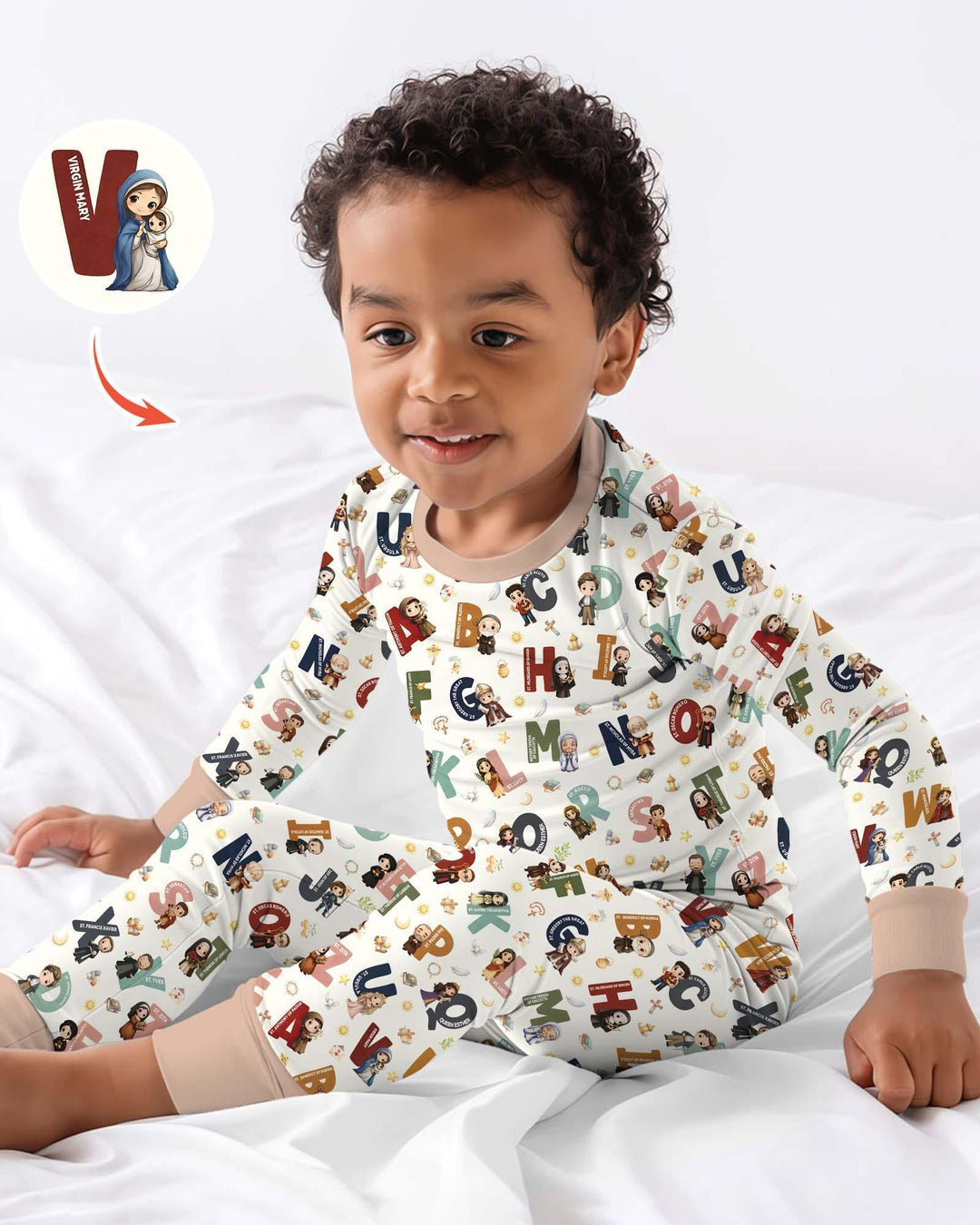 Zweiteiliges Langarm-Pyjama-Set mit Sommerfrüchten