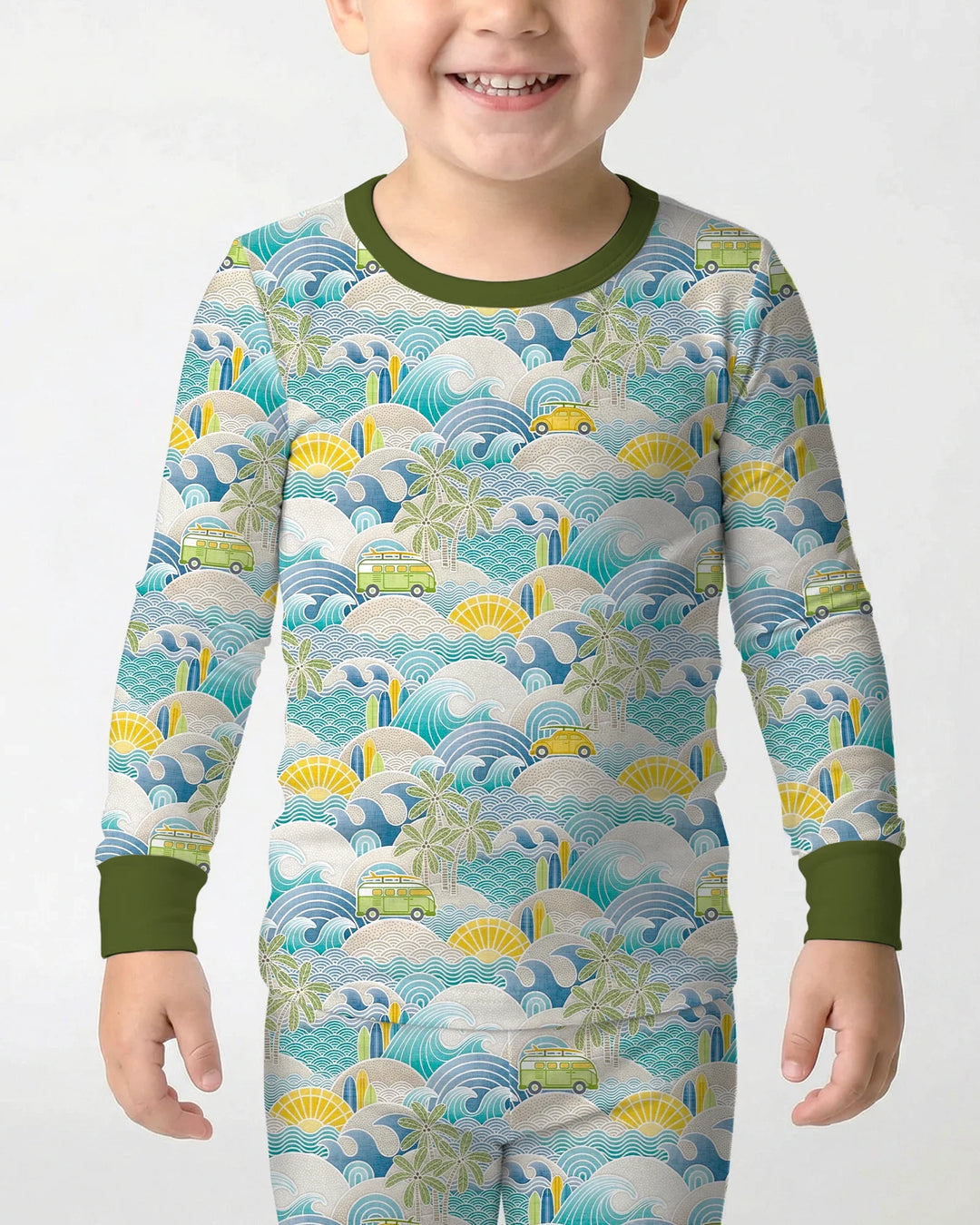 Zweiteiliges Langarm-Pyjama-Set mit Sommerfrüchten