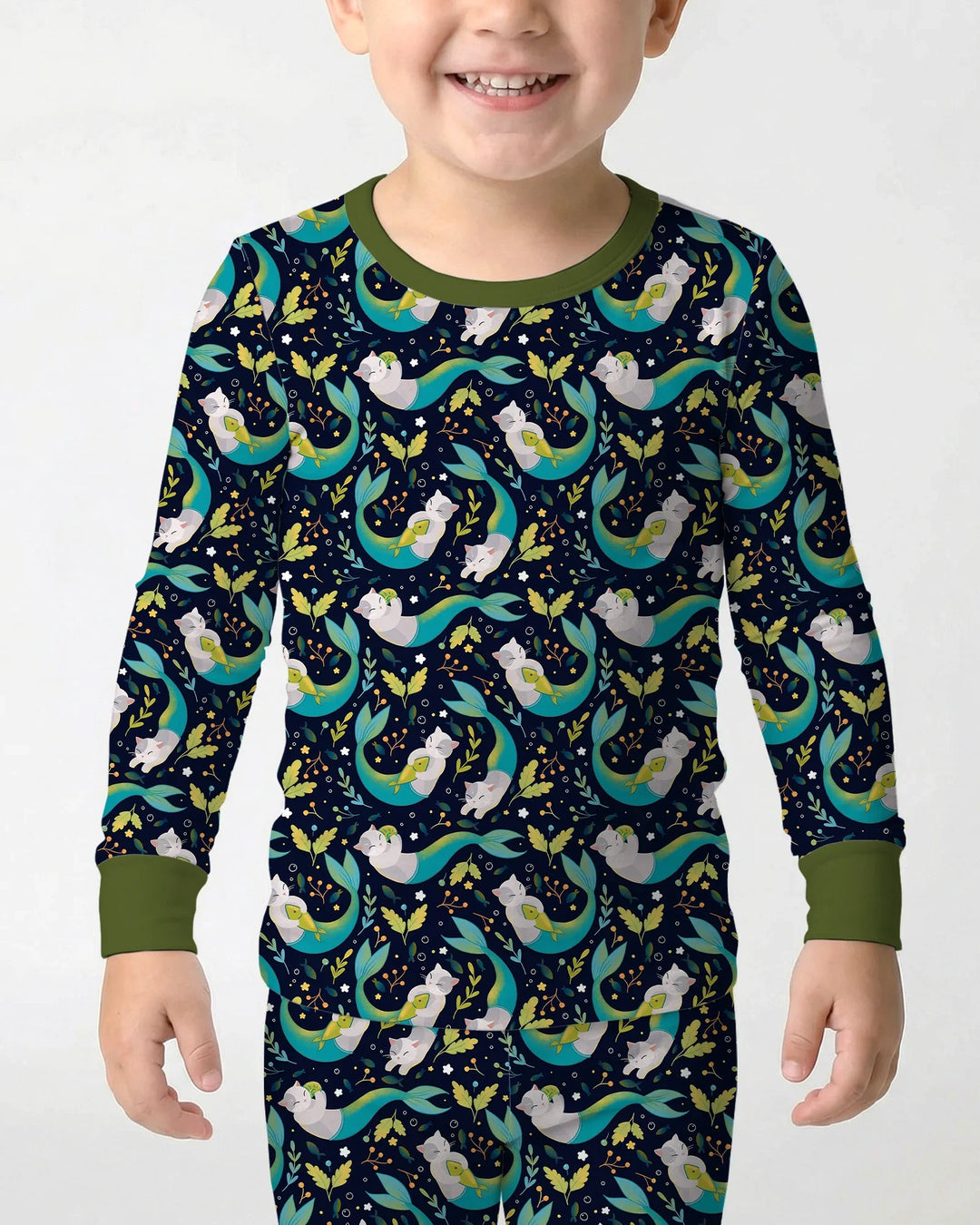 Zweiteiliges Langarm-Pyjama-Set mit Sommerfrüchten
