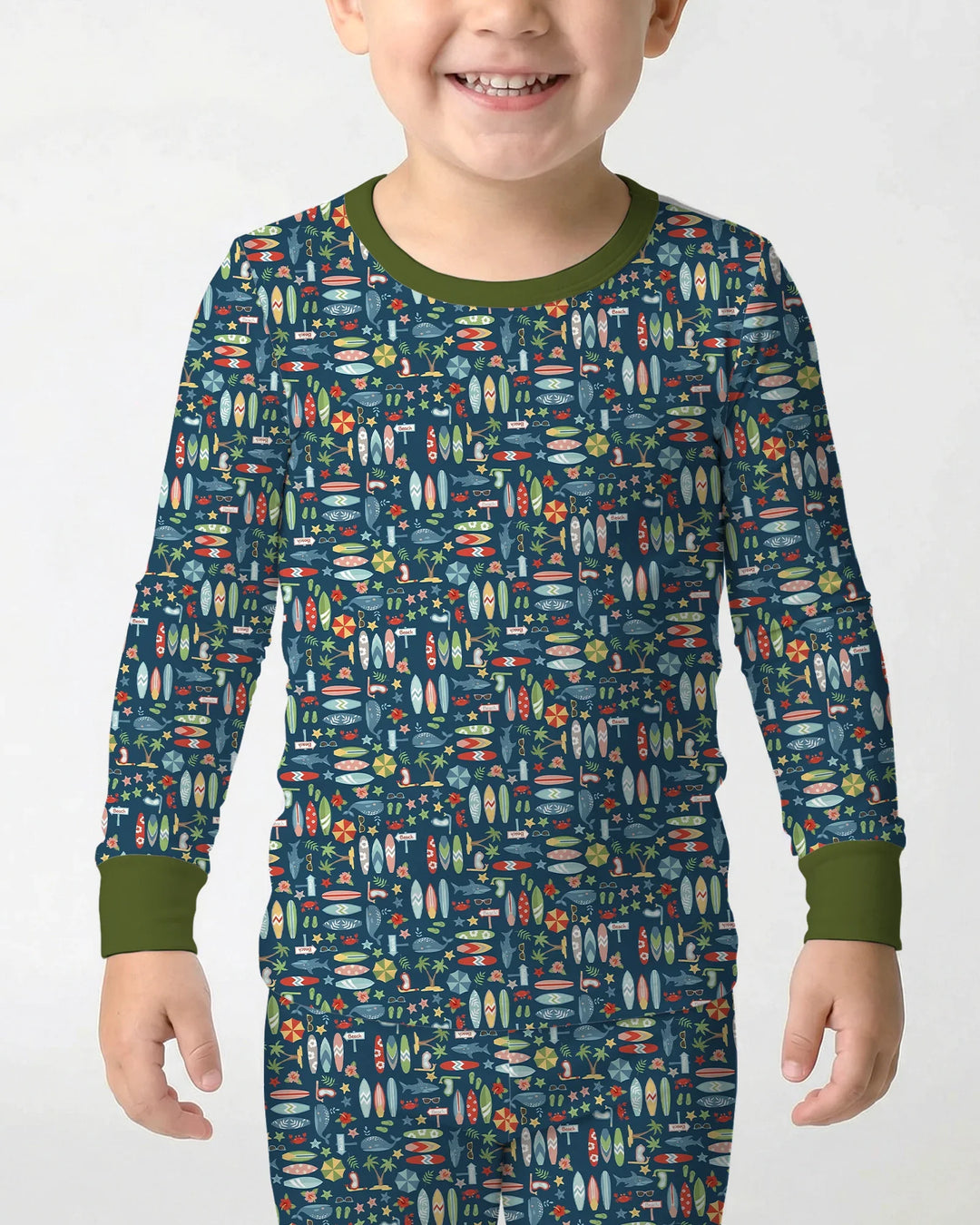 Zweiteiliges Langarm-Pyjama-Set mit Sommerfrüchten