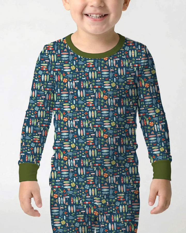 Zweiteiliges Langarm-Pyjama-Set mit Sommerfrüchten