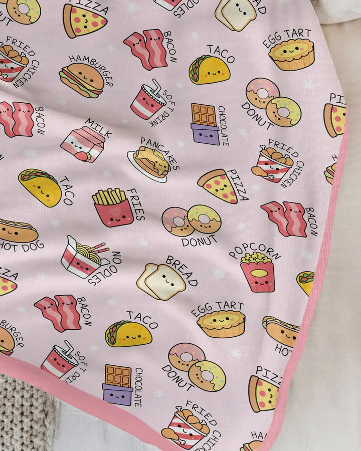 Kawaii Yummy Food Bamboo Blanket