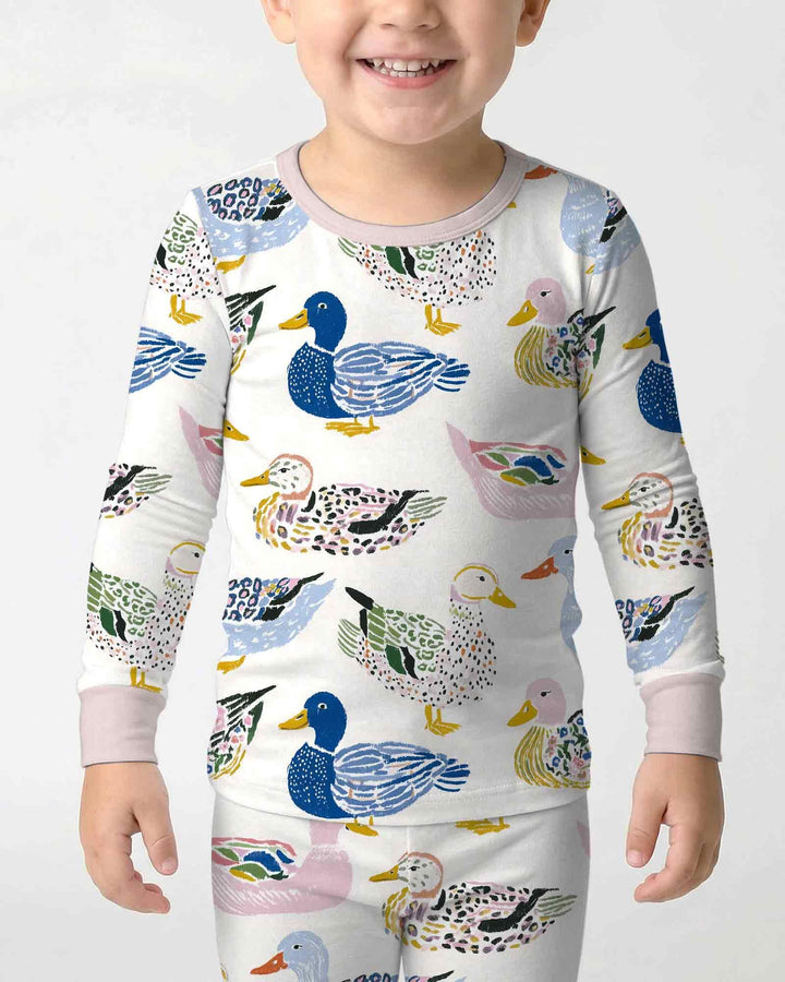 Zweiteiliges Langarm-Pyjama-Set mit Sommerfrüchten