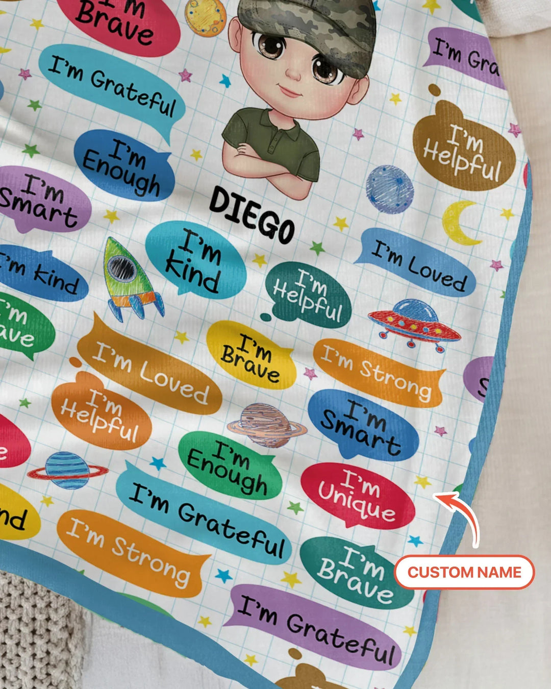 Personalized I'm Kind I'm Brave Bamboo Blanket