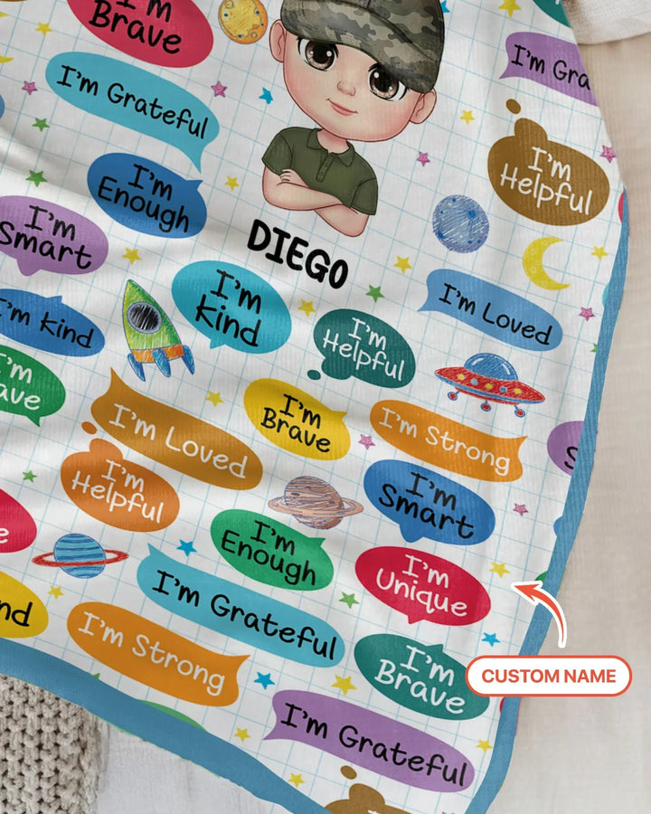 Personalized I'm Kind I'm Brave Bamboo Blanket