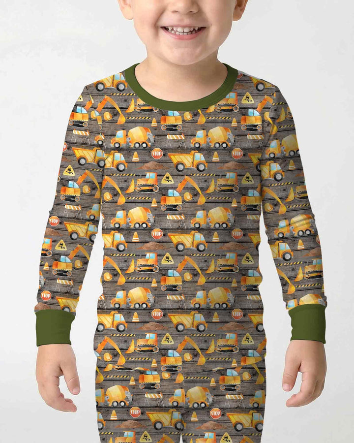 Zweiteiliges Langarm-Pyjama-Set mit Sommerfrüchten