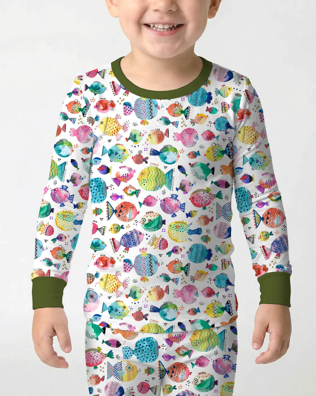 Zweiteiliges Langarm-Pyjama-Set mit Sommerfrüchten