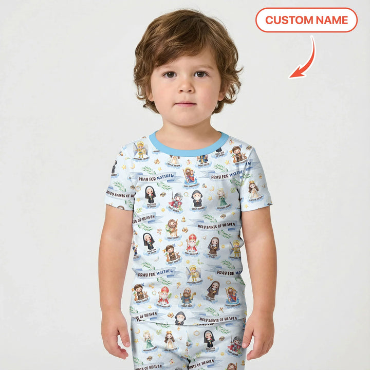 Zweiteiliges Pyjama-Set mit kurzen Ärmeln und Shorts im Sommer-Design