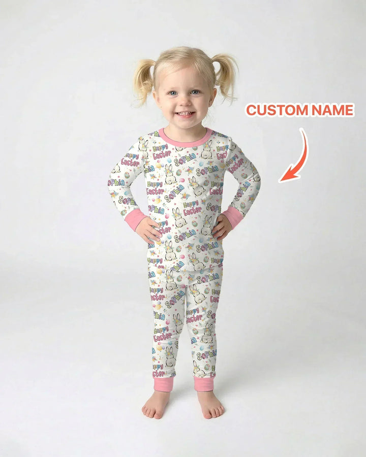 Zweiteiliges Langarm-Pyjama-Set mit Sommerfrüchten
