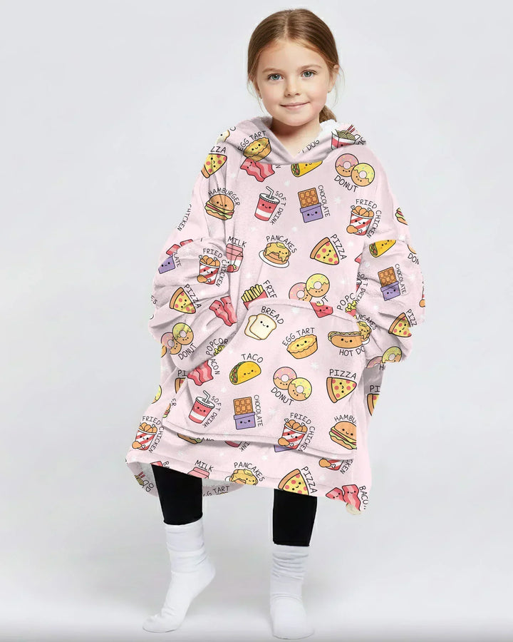 Kawaii Yummy Food Tragbarer Bambus-Deckenhoodie
