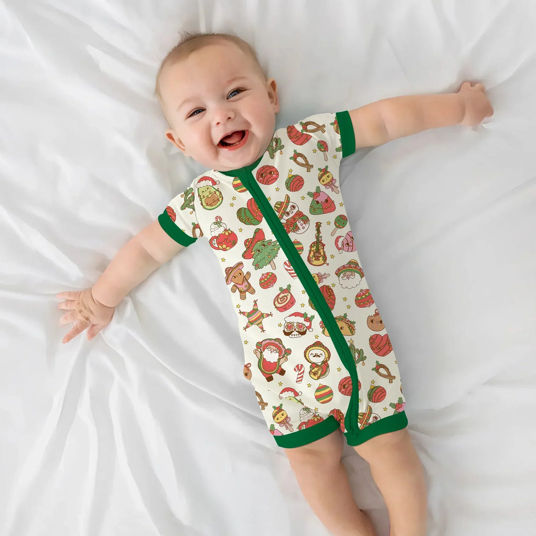 La Fiesta de Navidad Shorty Zippy , La Fiesta de Navidad Shorty Zippy - 0-3M / Green