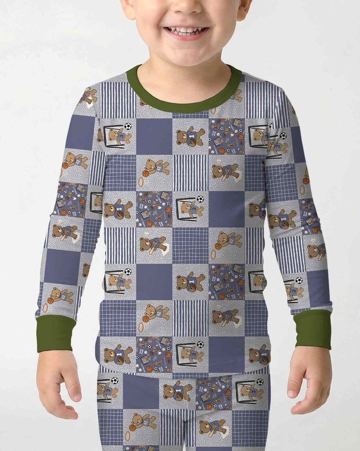 Zweiteiliges Langarm-Pyjama-Set mit Sommerfrüchten