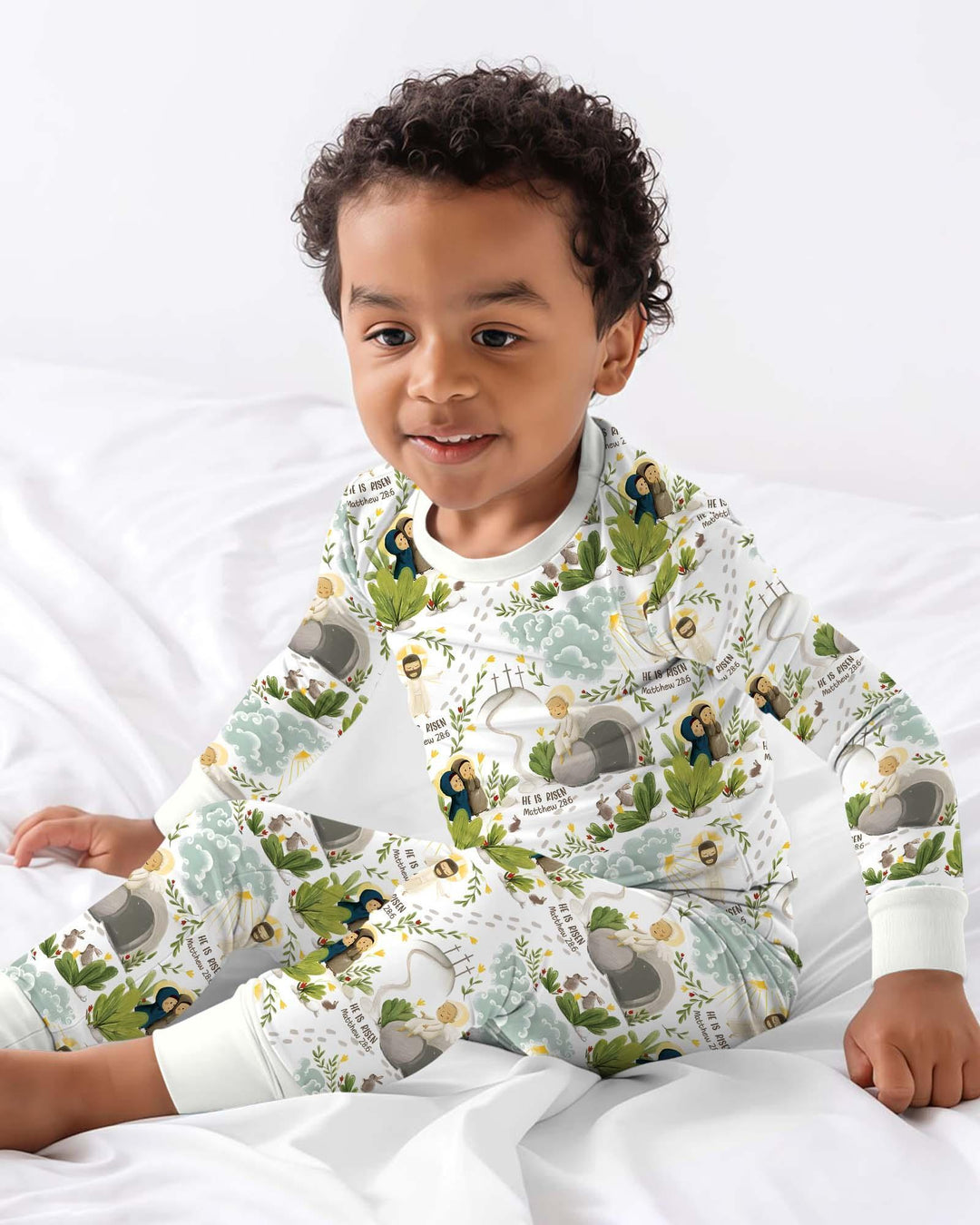 Zweiteiliges Langarm-Pyjama-Set mit Sommerfrüchten