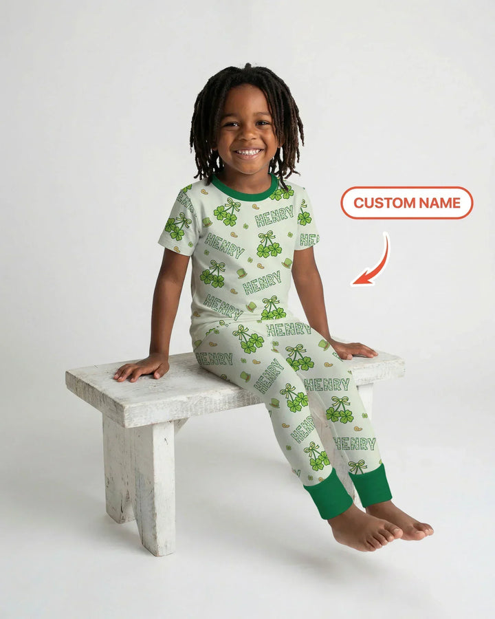 Zweiteiliges, kurzärmliges Pyjama-Set mit Marienkäfern