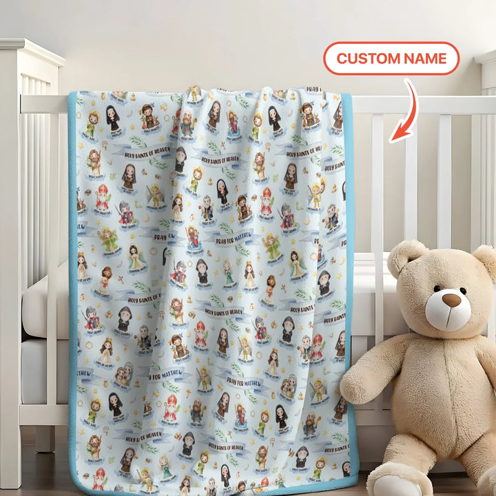 Holy Saints of Heaven Custom Name Bamboo Blanket