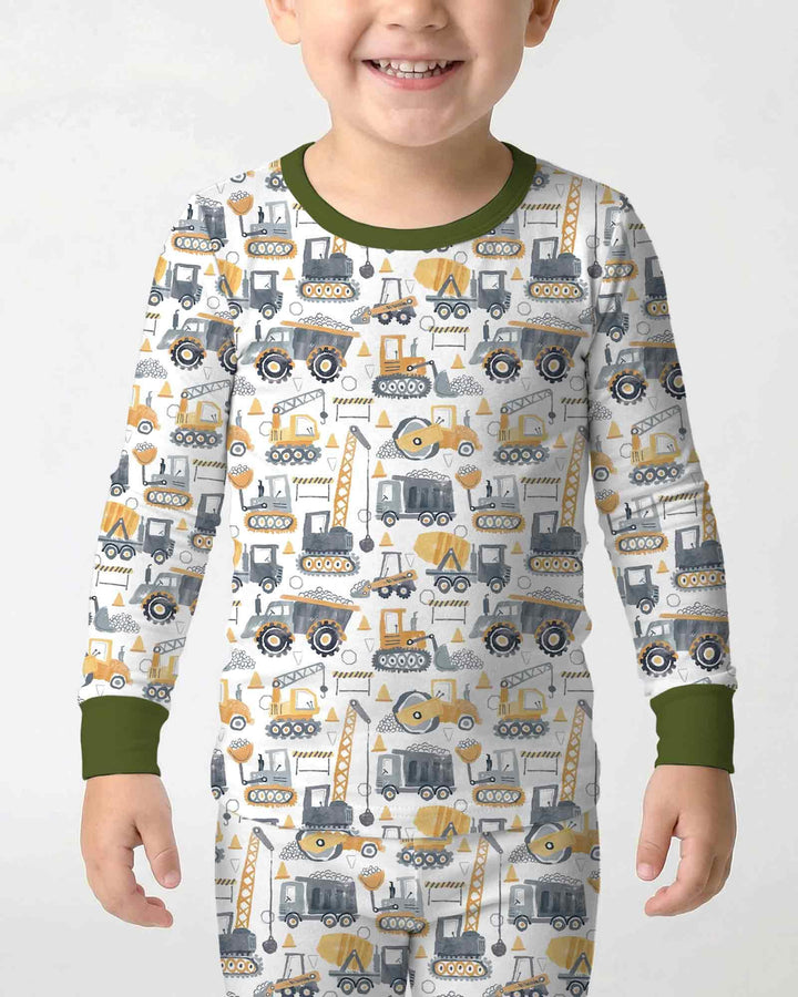 Construction Crew Bamboo Two Piece Long Sleeve Pajama Set