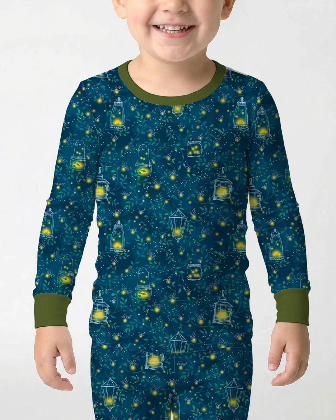 Zweiteiliges Langarm-Pyjama-Set mit Sommerfrüchten
