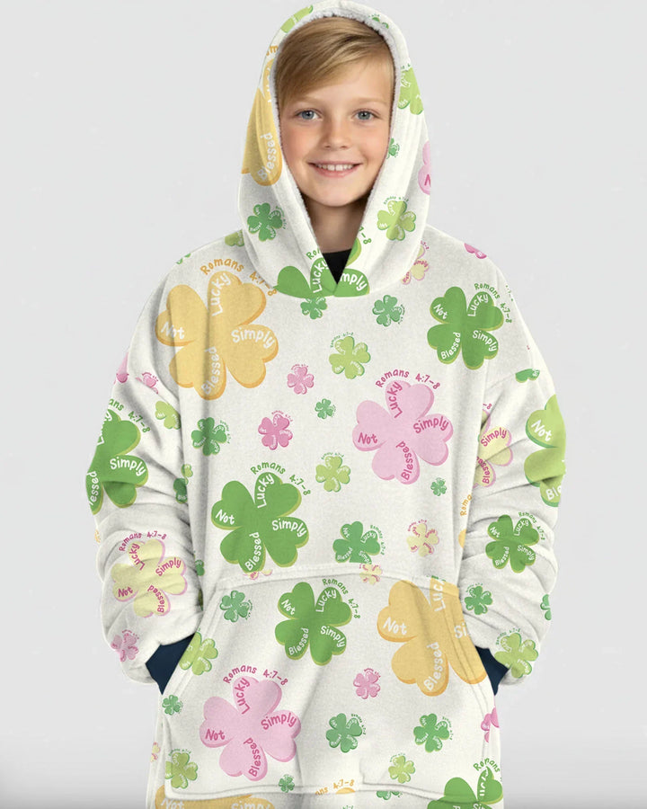 Kleeblatt-Druck St. Patrick's Day Tragbarer Bambus-Deckenhoodie