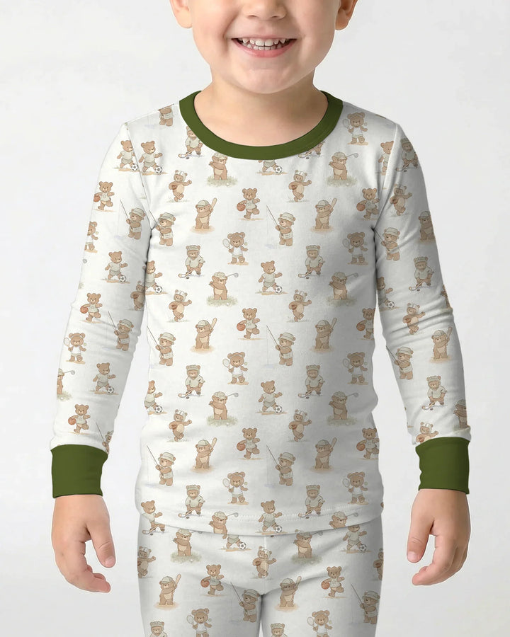 Zweiteiliges Langarm-Pyjama-Set mit Sommerfrüchten