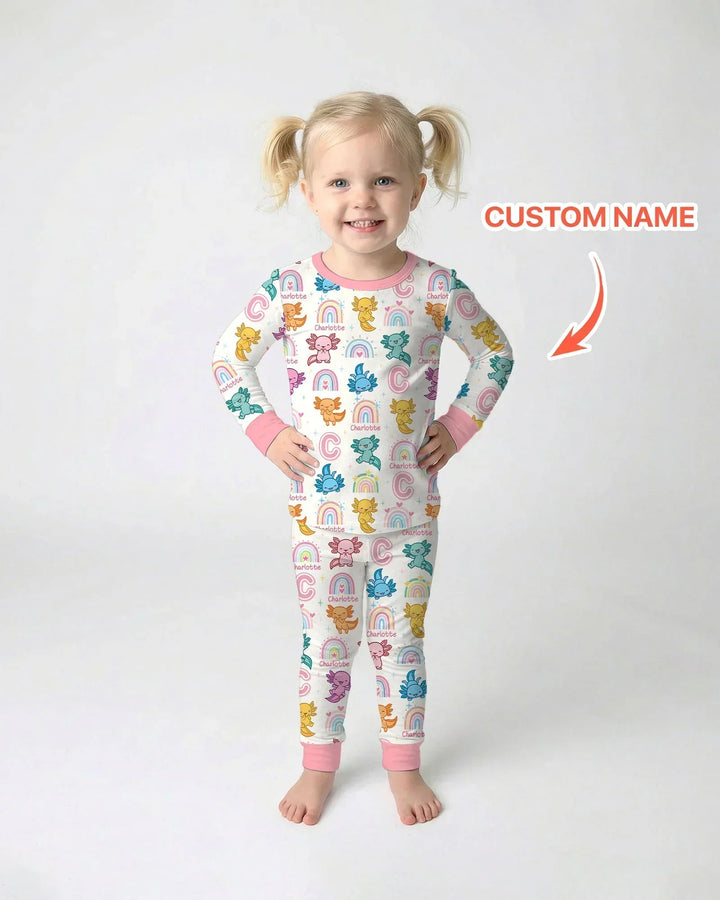 Zweiteiliges Langarm-Pyjama-Set mit Sommerfrüchten
