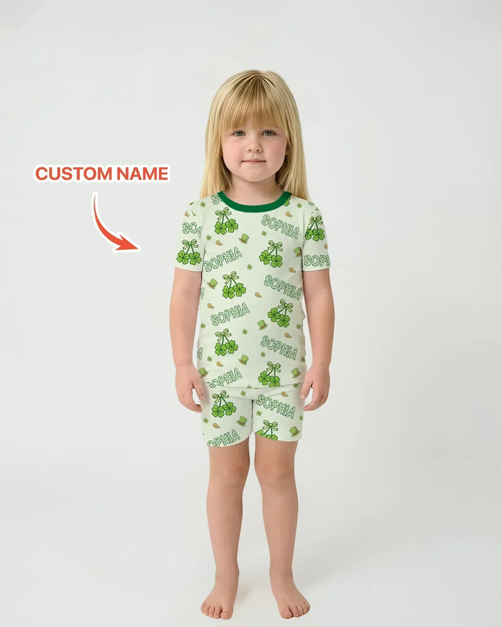 Zweiteiliges Pyjama-Set mit kurzen Ärmeln und Shorts im Sommer-Design