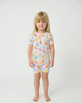 Easter Christian Bunny Bamboo Two Piece Short Sleeve Shorts Pajama Set