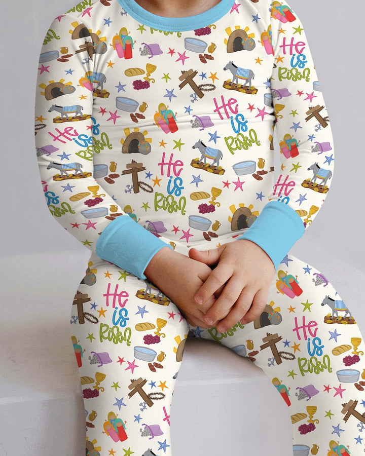 Zweiteiliges Langarm-Pyjama-Set mit Sommerfrüchten