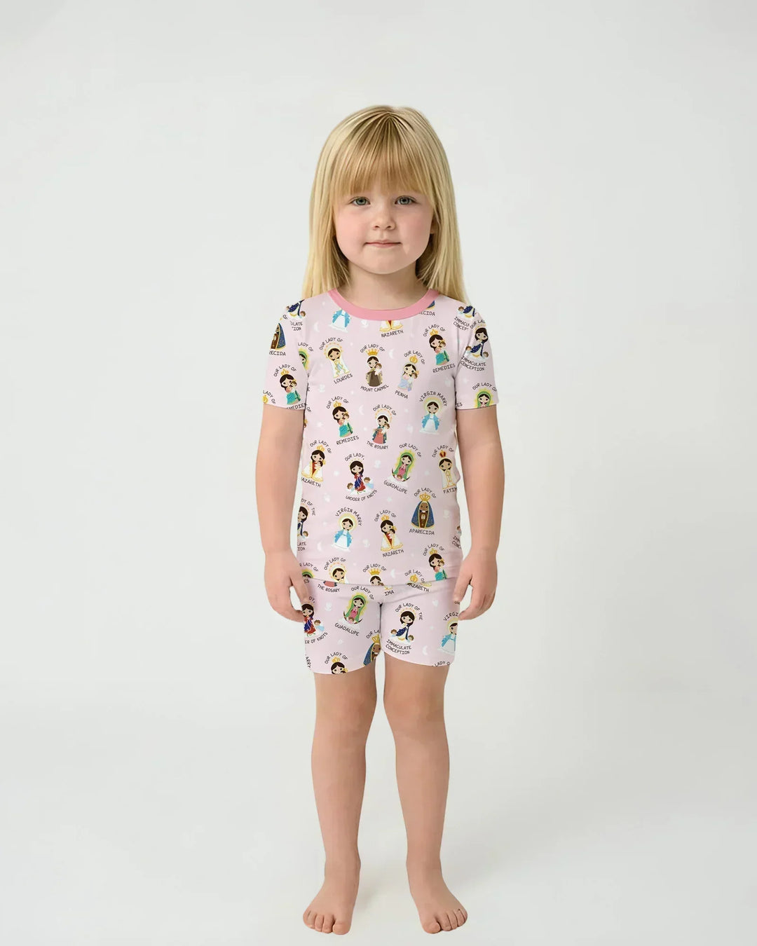 Little Marian Blessings Bamboo Two Piece Short Sleeve Shorts Pajama Set