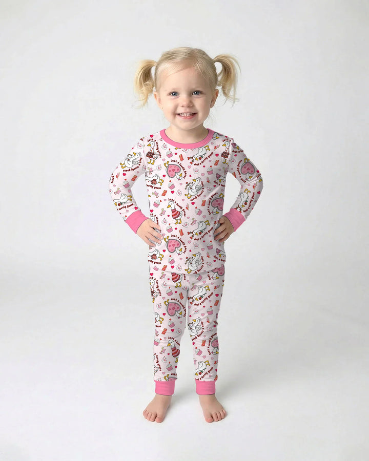 Zweiteiliges Langarm-Pyjama-Set mit Sommerfrüchten