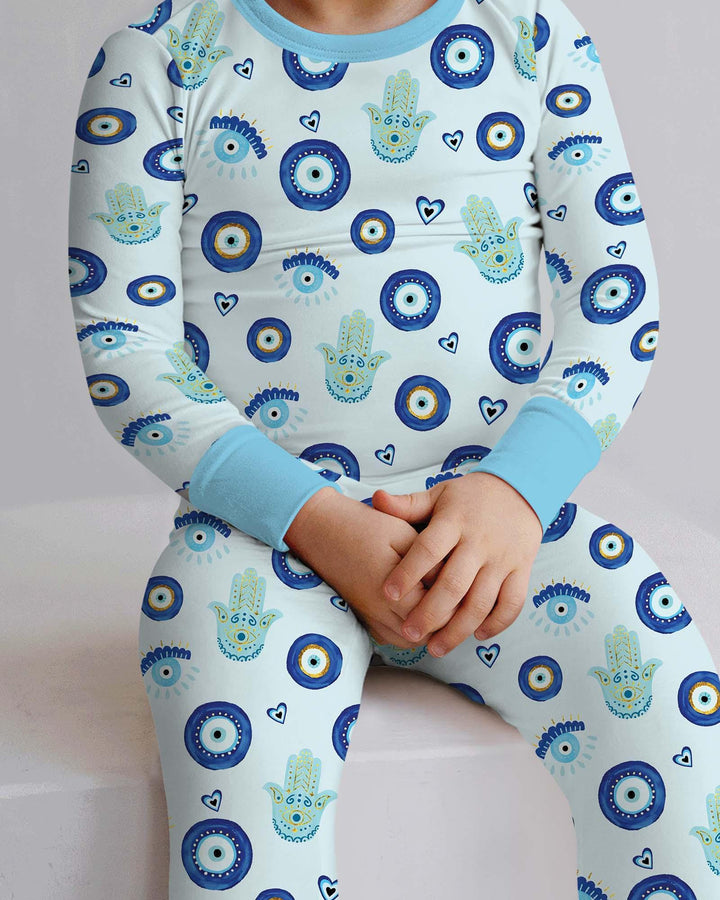 Zweiteiliges Langarm-Pyjama-Set mit Sommerfrüchten