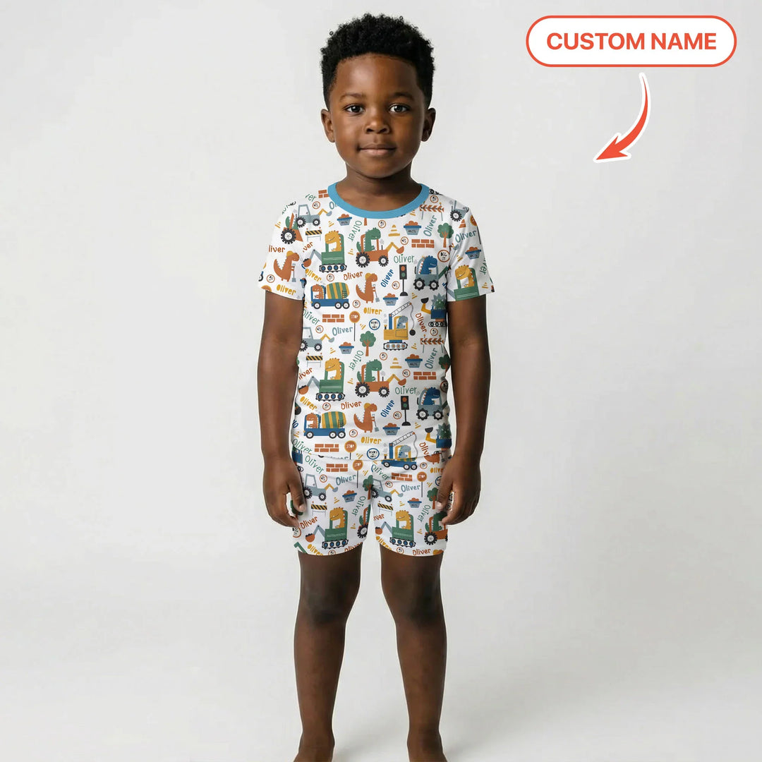 Zweiteiliges Pyjama-Set mit kurzen Ärmeln und Shorts im Sommer-Design