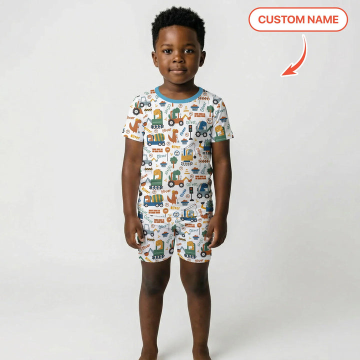 Zweiteiliges Pyjama-Set mit kurzen Ärmeln und Shorts im Sommer-Design