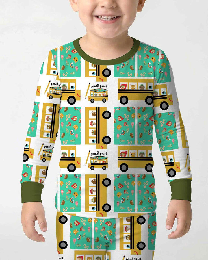 Zweiteiliges Langarm-Pyjama-Set mit Sommerfrüchten