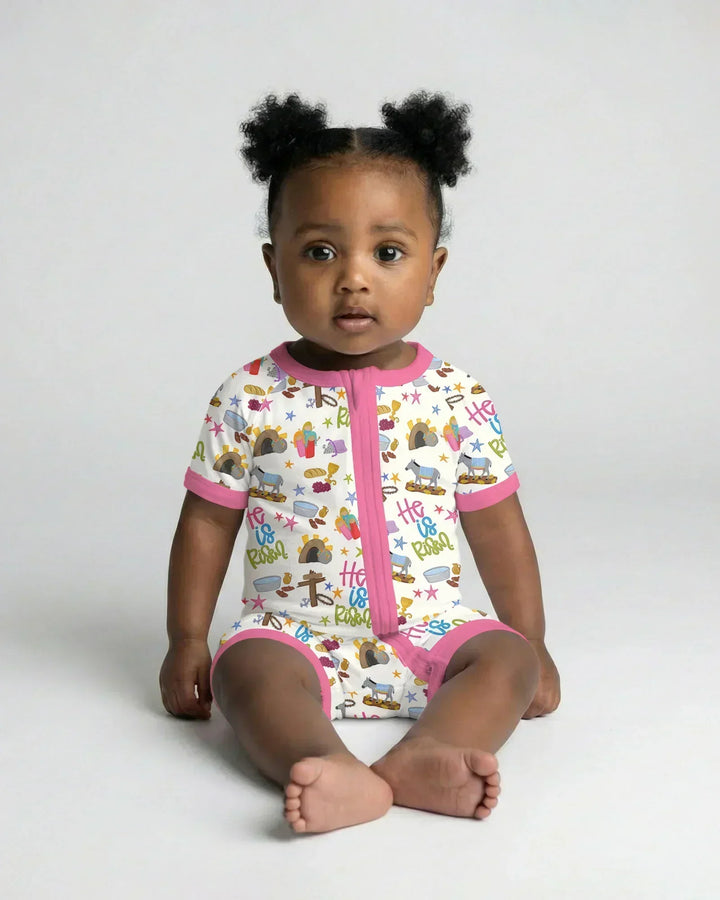 Bible Story Easter Family Matching Bamboo Shorty Zippy