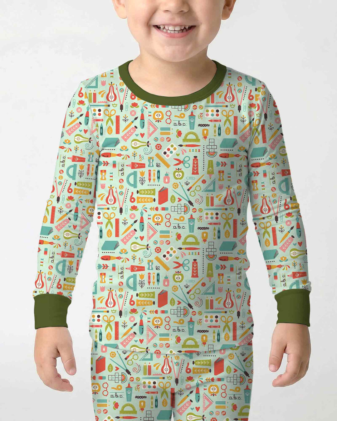 Zweiteiliges Langarm-Pyjama-Set mit Sommerfrüchten