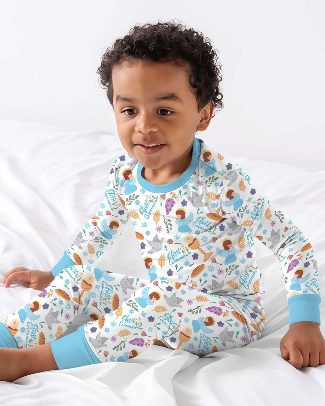 Zweiteiliges Langarm-Pyjama-Set mit Sommerfrüchten