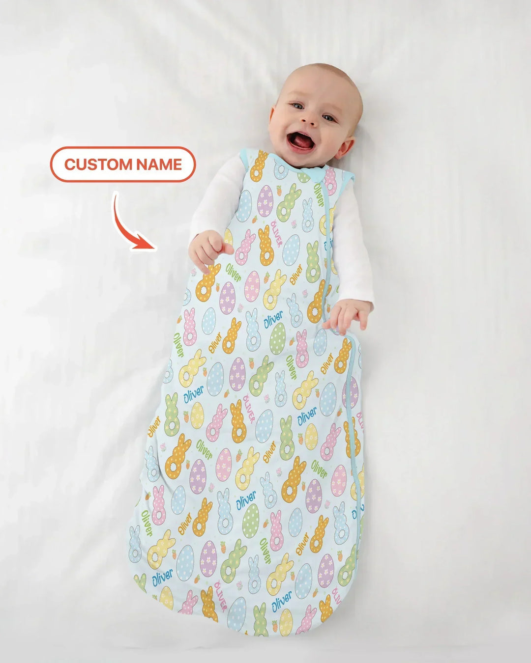 Custom Name Spring Pastel Easter Bamboo Sleep Bag