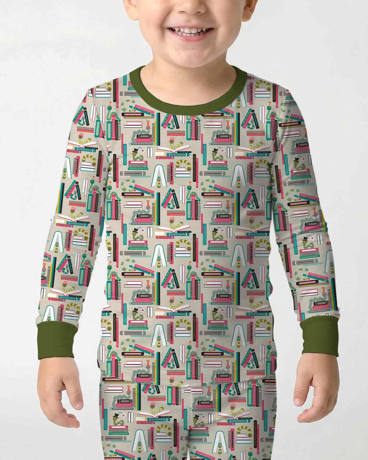 Zweiteiliges Langarm-Pyjama-Set mit Sommerfrüchten