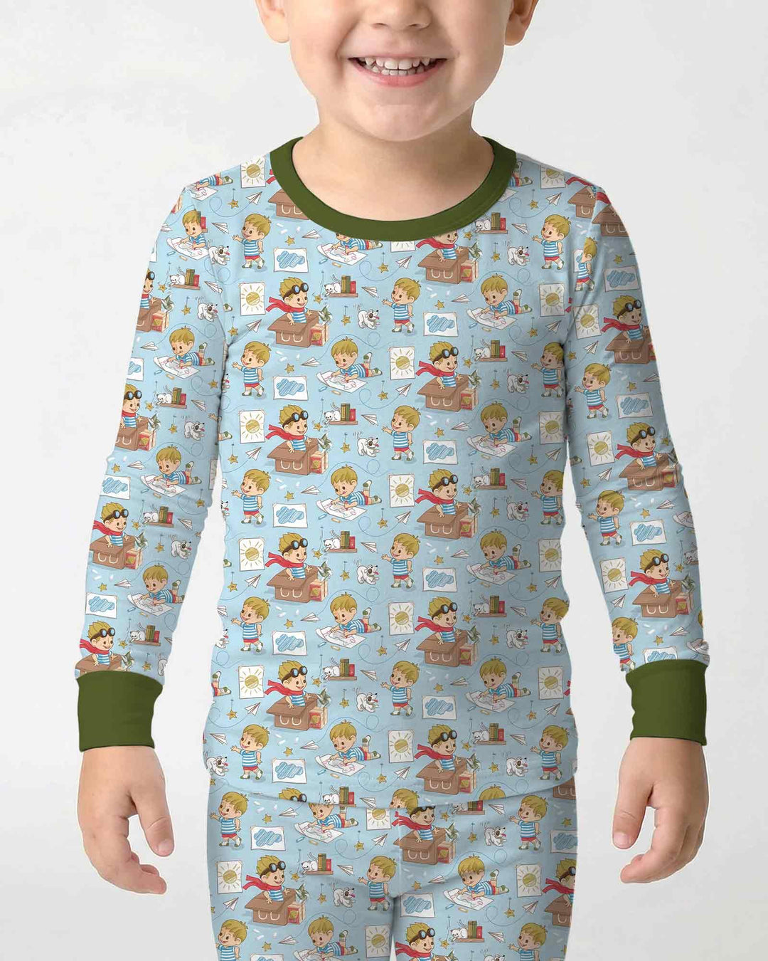 Zweiteiliges Langarm-Pyjama-Set mit Sommerfrüchten