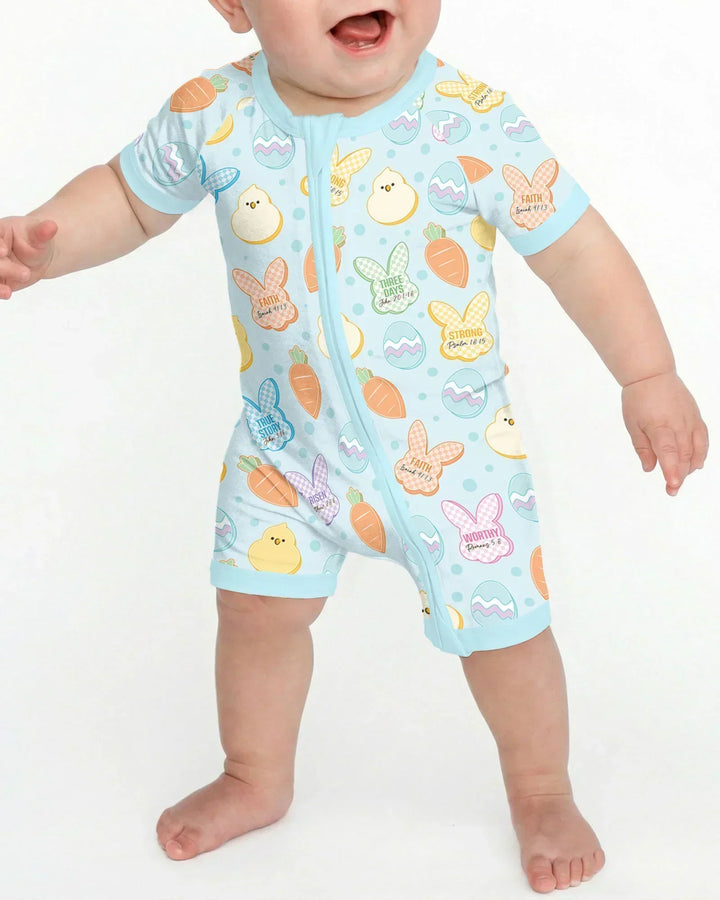 Easter Christian Bunny Bamboo Shorty Zippy