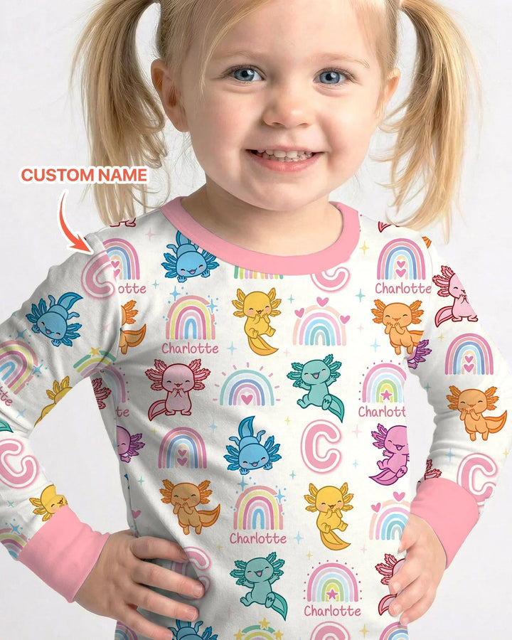 Zweiteiliges Langarm-Pyjama-Set mit Sommerfrüchten
